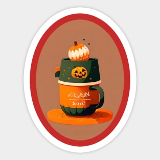 pumpkin spice Halloween coffe Sticker